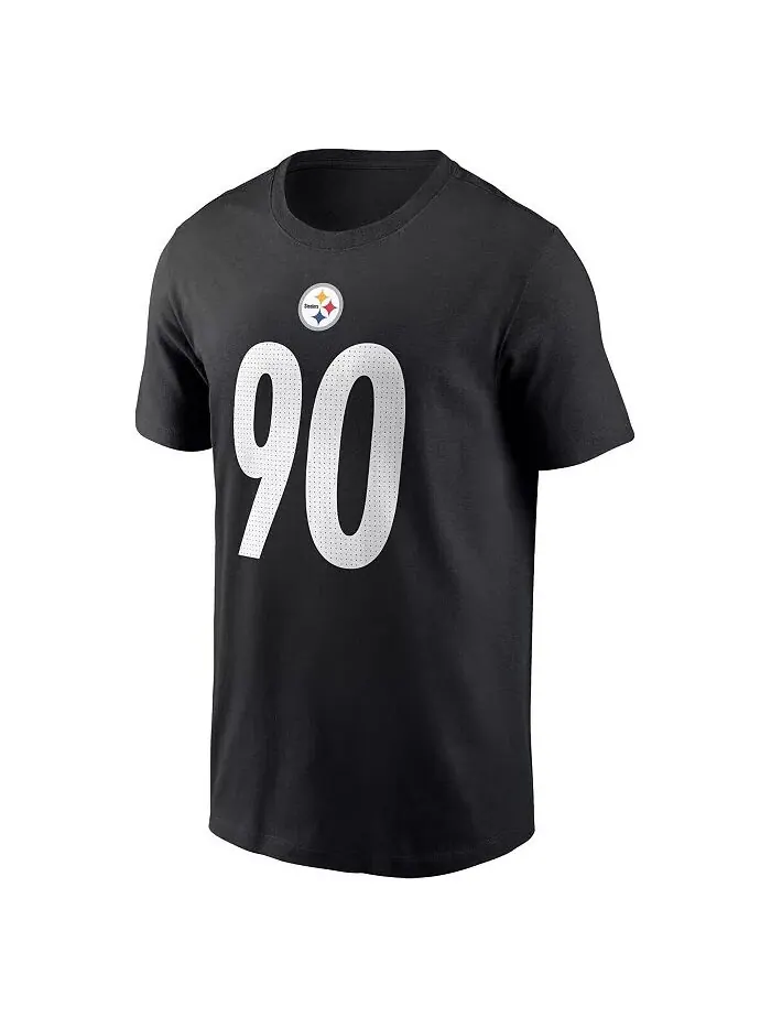 Мужская черная футболка TJ Watt Pittsburgh Steelers с именем и номером игрока Nike — изображение 3 из 3