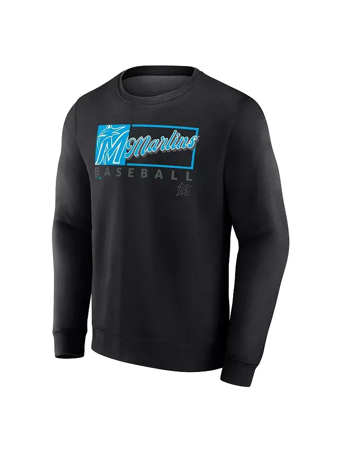 Мужская черная толстовка с капюшоном Miami Marlins Focus Fleece Fanatics — изображение 3 из 3