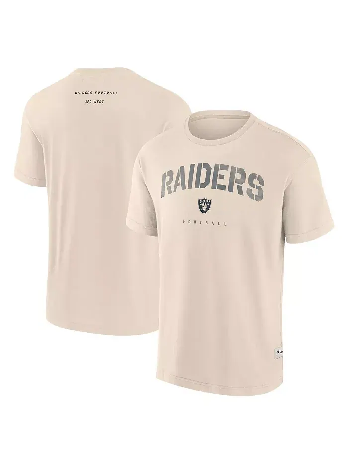 Мужская футболка Las Vegas Raiders Elements Weathered Tonal Future кремового цвета Fanatics — изображение 1 из 3