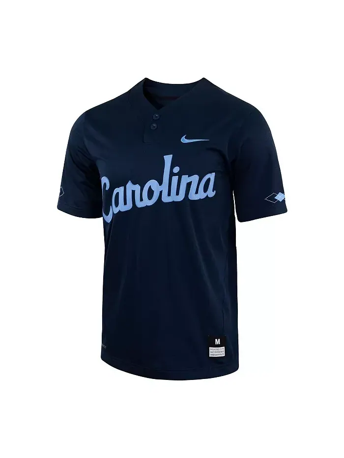 Мужская бейсбольная майка-реплика Navy North Carolina Tar Heels с двумя пуговицами Nike — изображение 3 из 3
