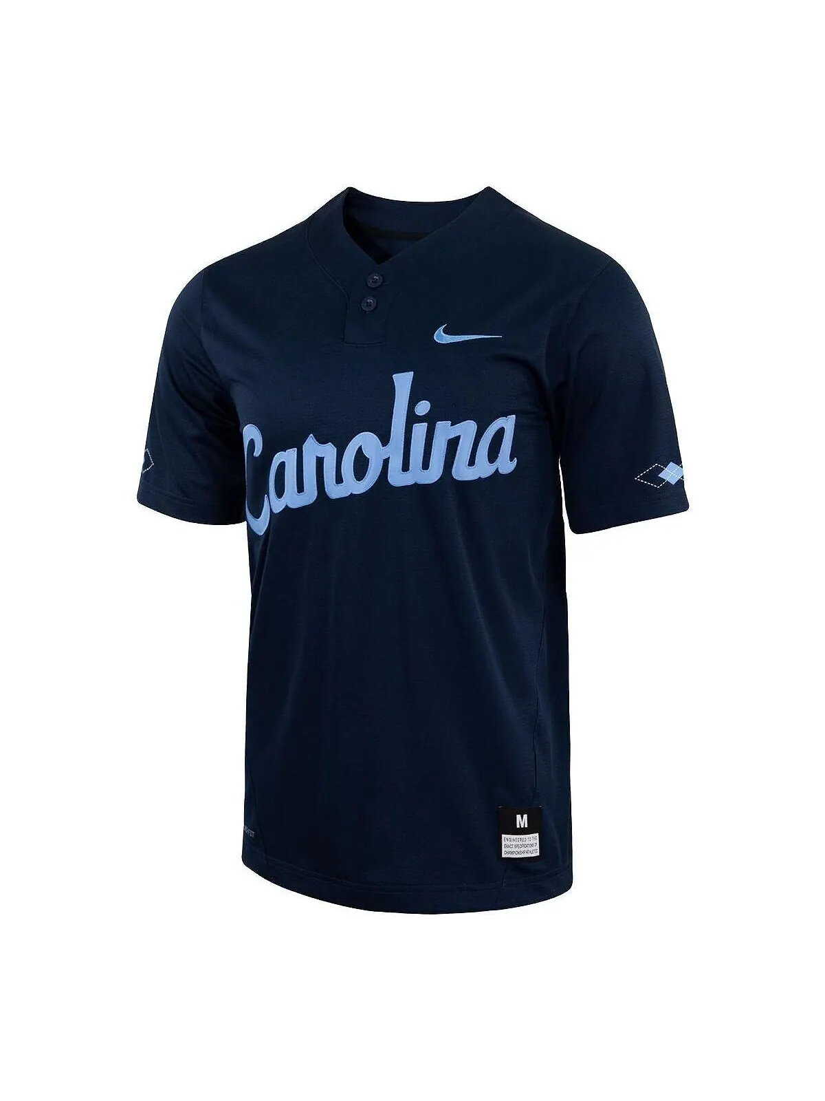 Мужская бейсбольная майка темно-синего цвета north carolina tar heels с двумя пуговицами Nike — изображение 3 из 3