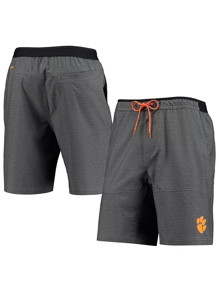 Мужские шорты Clemson Tigers Twisted Creek Omni-Shield в сером меланжевом цвете Columbia — изображение 1 из 2