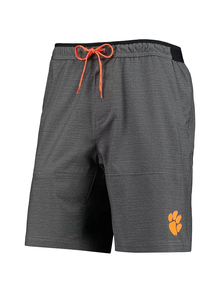Мужские шорты Clemson Tigers Twisted Creek Omni-Shield в сером меланжевом цвете Columbia — изображение 2 из 2