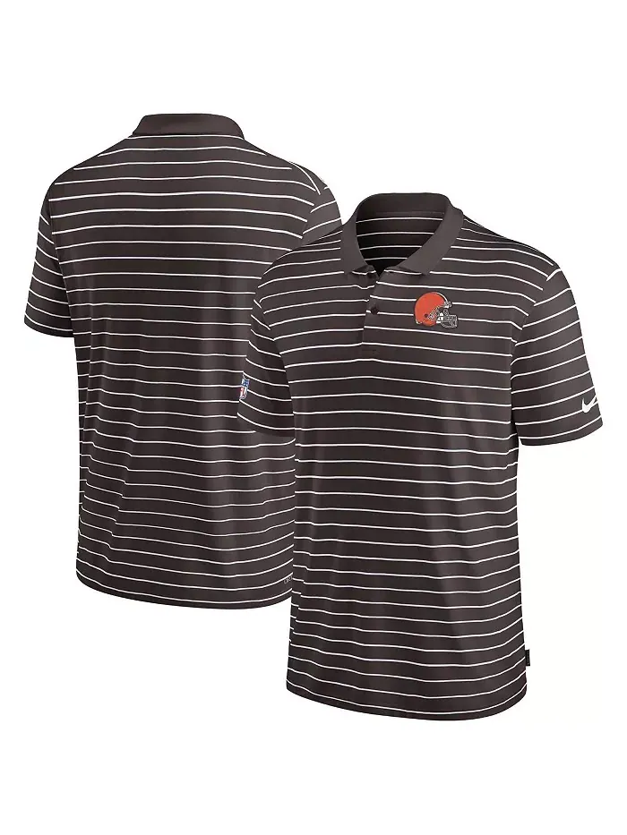 Мужская поло Cleveland Browns Sideline Lock Up Victory Performance коричневого цвета Nike — изображение 1 из 3