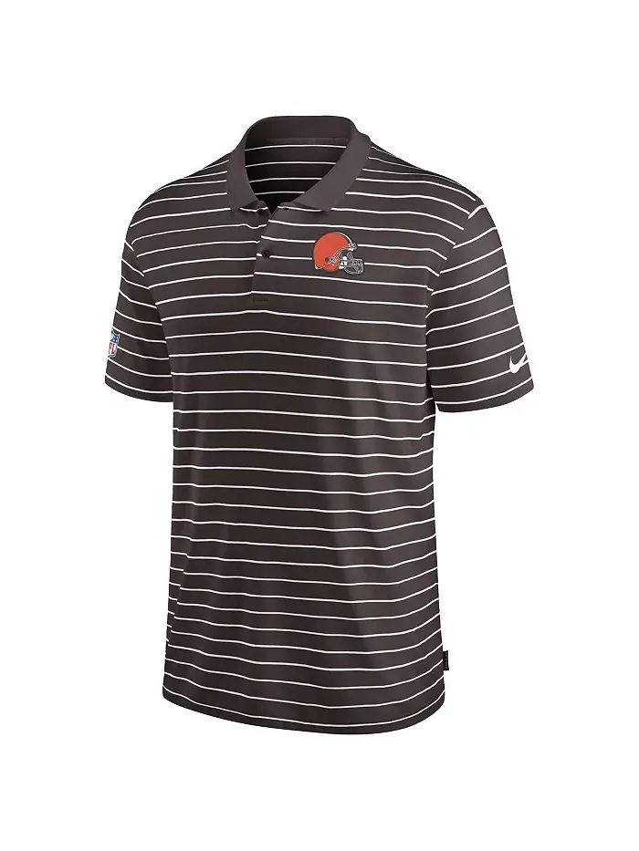 Мужская поло Cleveland Browns Sideline Lock Up Victory Performance коричневого цвета Nike — изображение 2 из 3
