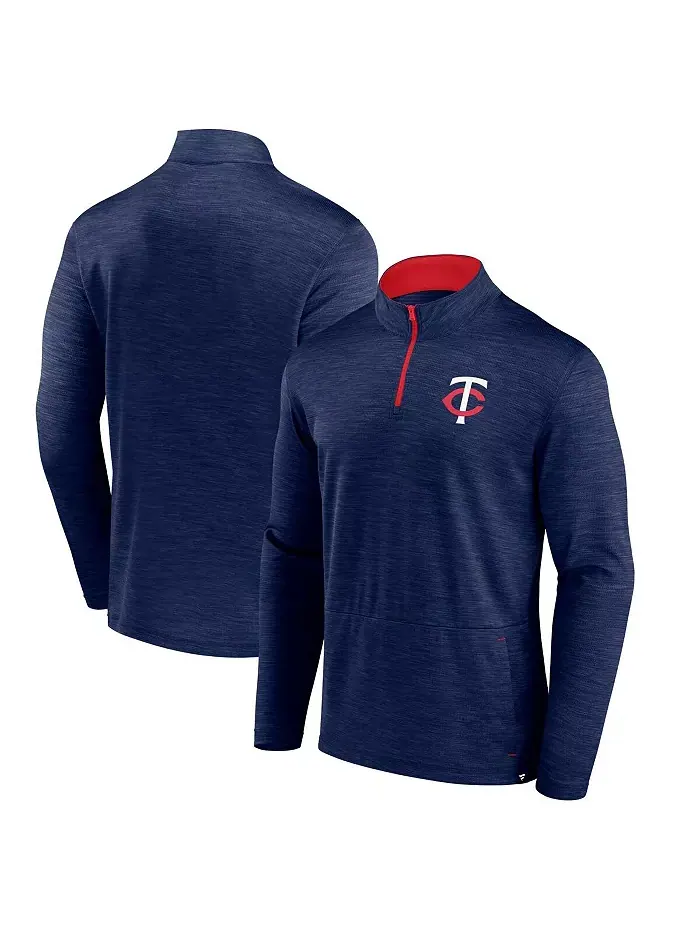 Мужская худи с четверть-молнией Minnesota Twins Fundamentals цвета верескового синего Fanatics — изображение 1 из 3