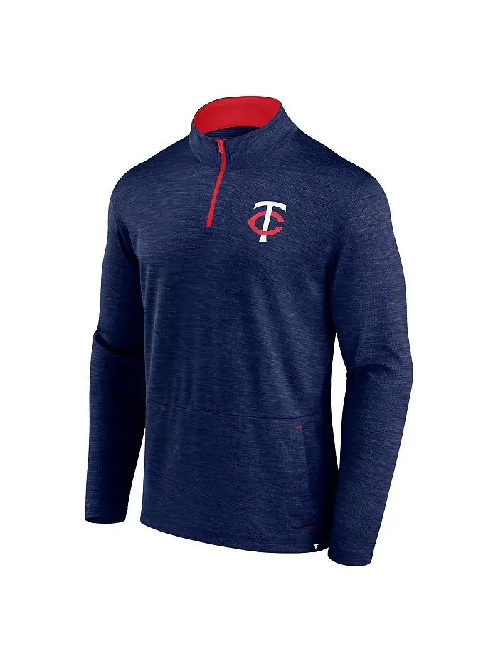 Мужская худи с четверть-молнией Minnesota Twins Fundamentals цвета верескового синего Fanatics — изображение 2 из 3