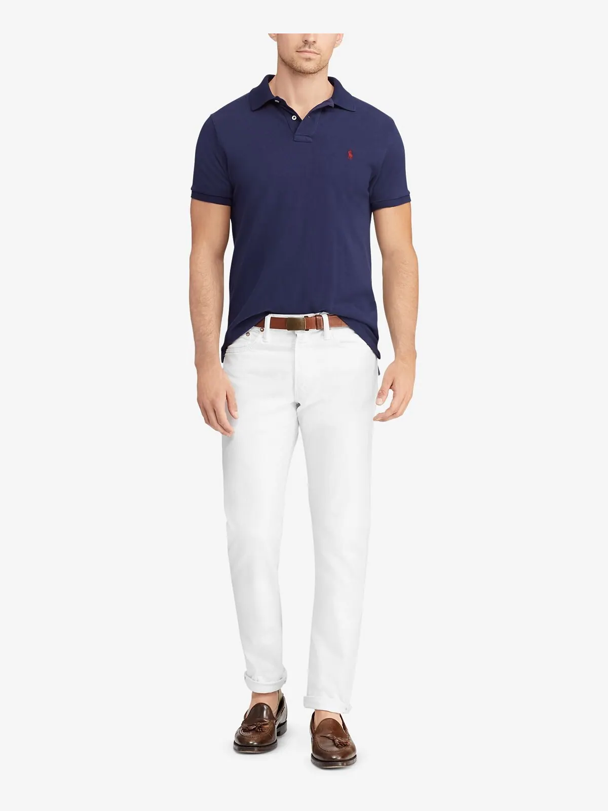 Мужские узкие прямые джинсы Varick Polo Ralph Lauren — изображение 12 из 14, белый