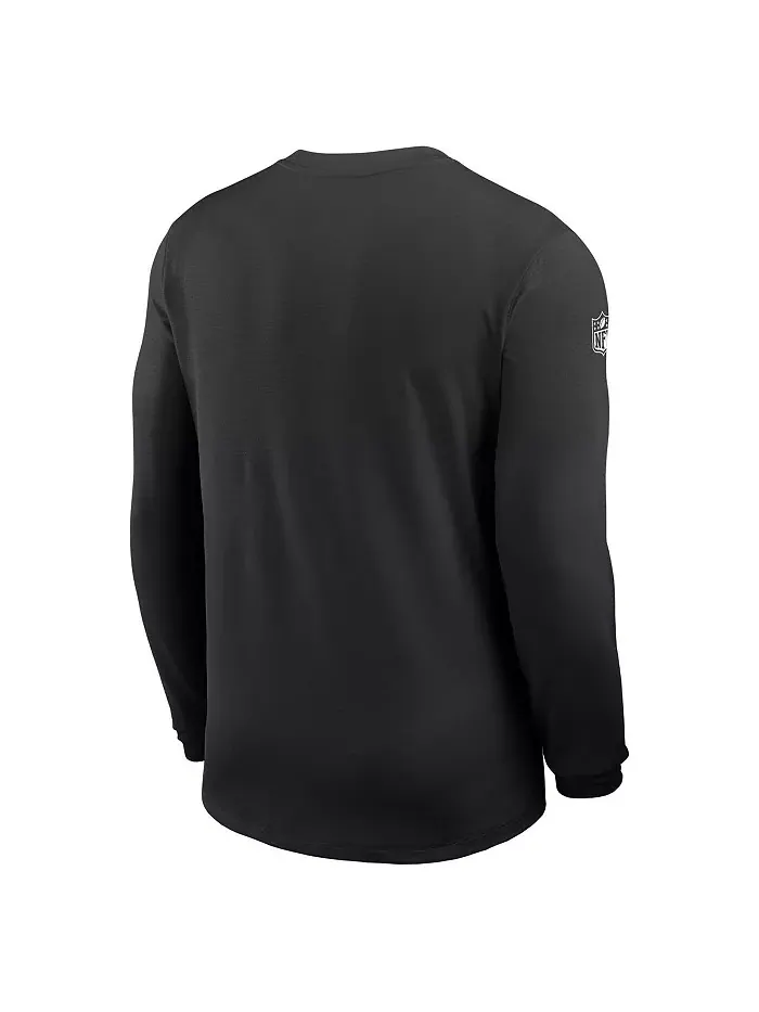 Мужская черная футболка с длинным рукавом Las Vegas Raiders Sideline Coach UV Performance Nike — изображение 3 из 3