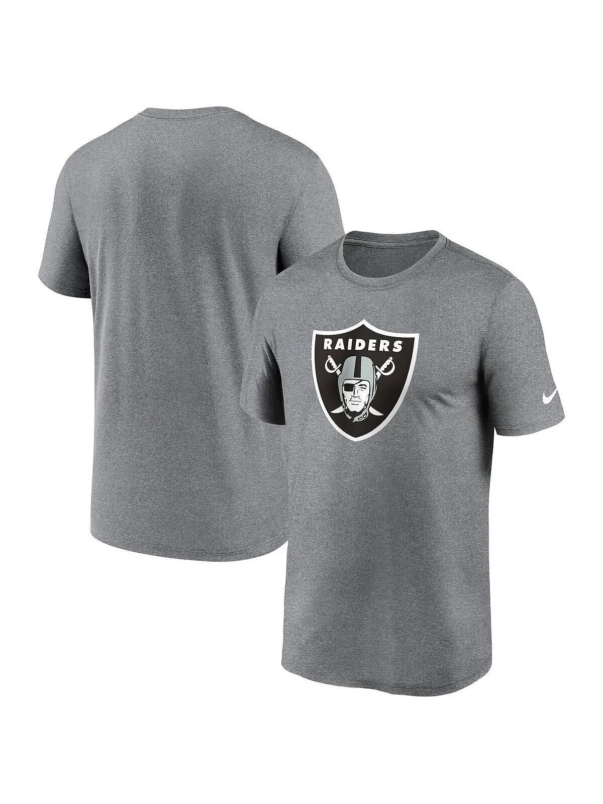 Мужская футболка с логотипом Heather Charcoal Las Vegas Raiders Legend Performance Nike — изображение 1 из 3, темно-серый