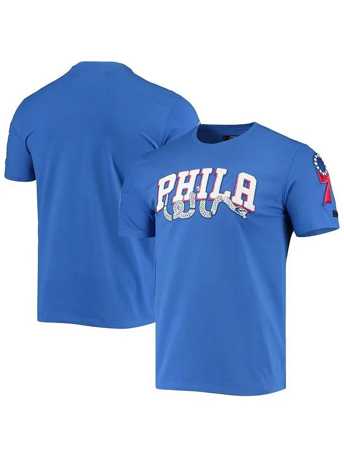 Мужская футболка Royal Philadelphia 76Ers Chenille Team Pro Standard — изображение 1 из 4, королевский