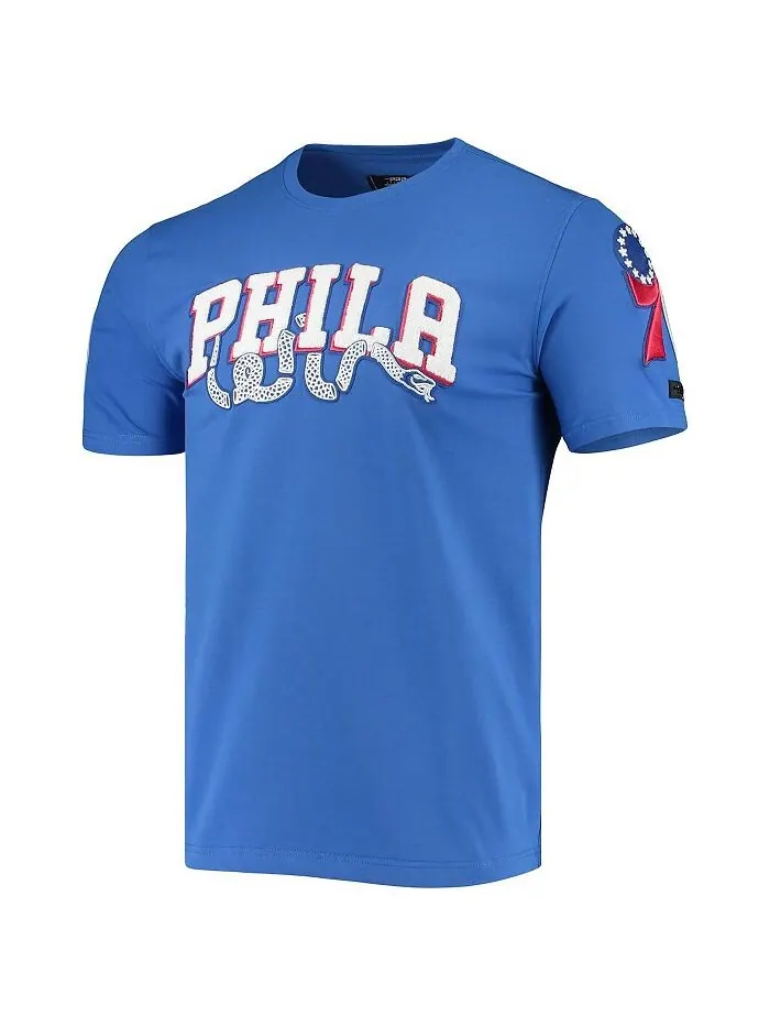Мужская футболка Royal Philadelphia 76Ers Chenille Team Pro Standard — изображение 4 из 4, королевский