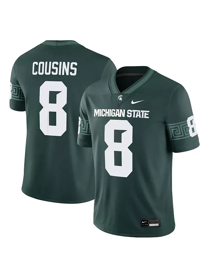 Мужская футболка Kirk Cousins Green Michigan State Spartans Alumni Game Jersey Nike — изображение 1 из 3