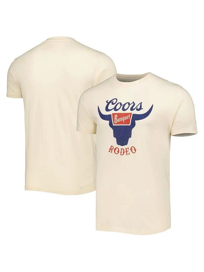 Мужская и женская кремовая футболка Coors Brass Tacks American Needle — изображение 1 из 3, бежевый
