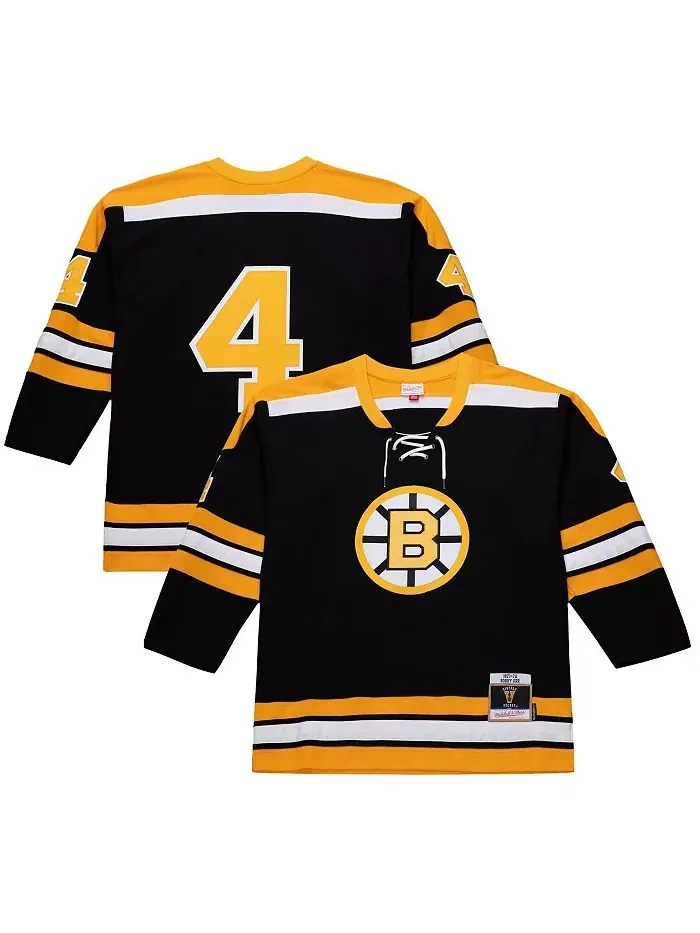 Мужская хоккейная футболка Bobby Orr Boston Bruins 1971-72 Power Play черного цвета Mitchell & Ness — изображение 1 из 5