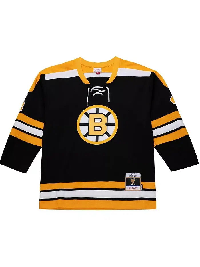 Мужская хоккейная футболка Bobby Orr Boston Bruins 1971-72 Power Play черного цвета Mitchell & Ness — изображение 2 из 5