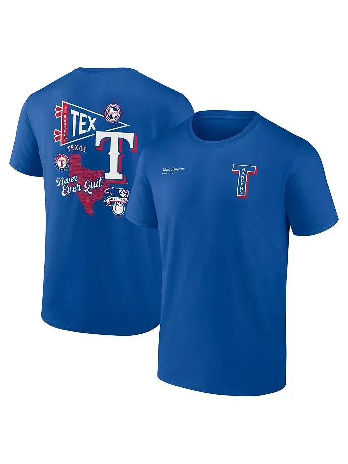 Мужская футболка Royal Texas Rangers Split Zone Fanatics — изображение 1 из 3