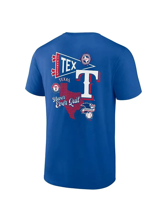 Мужская футболка Royal Texas Rangers Split Zone Fanatics — изображение 3 из 3
