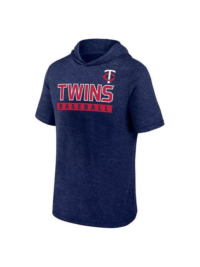 Мужской худи с коротким рукавом Minnesota Twins цвета верескового темно-синего Fanatics — изображение 2 из 3
