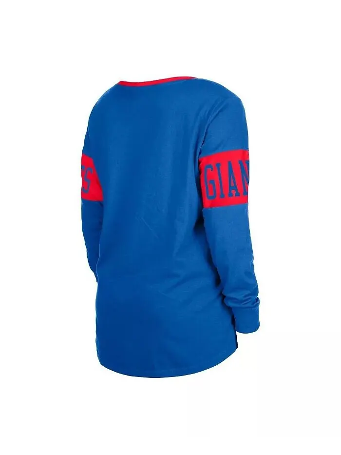 Женская футболка с длинными рукавами и шнуровкой Royal New York Giants New Era — изображение 2 из 3