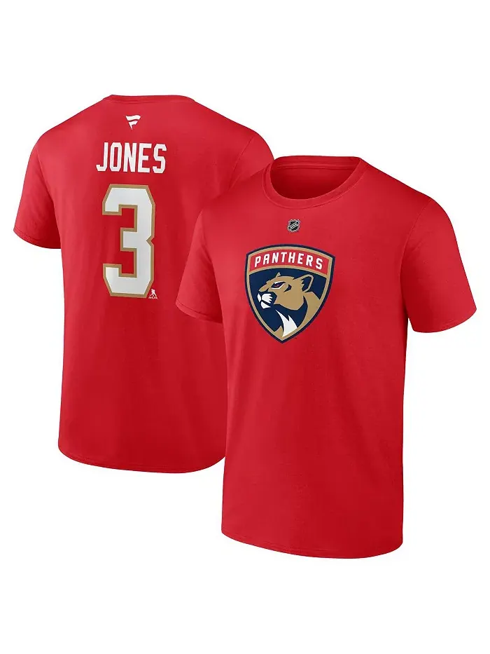 Мужская футболка Seth Jones Florida Panthers Authentic Stack Name Number, красная Fanatics — изображение 1 из 3