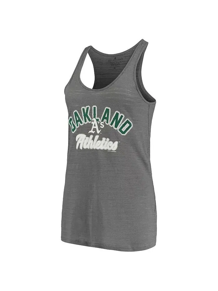 Женская темно-серая майка Oakland Athletics Multi-Count Soft As A Grape — изображение 2 из 3