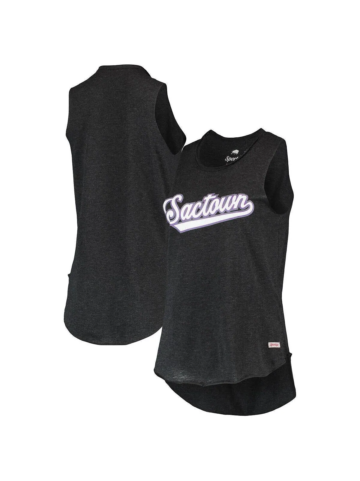 Женская черная майка Sacramento Kings Sactown Janie Tri-Blend Sportiqe — изображение 1 из 3, черный