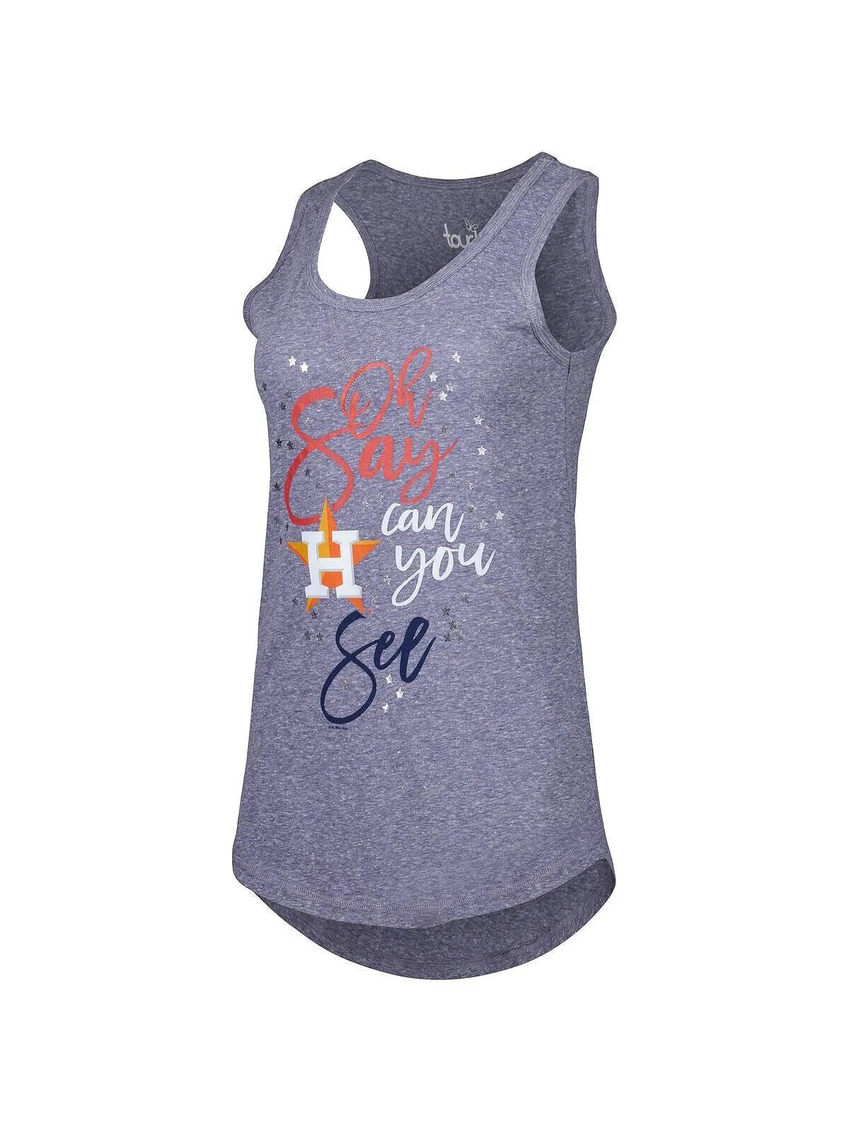 Женская темно-синяя майка Houston Astros Americana Tri-Blend Racerback Touch — изображение 2 из 3, темно-синий