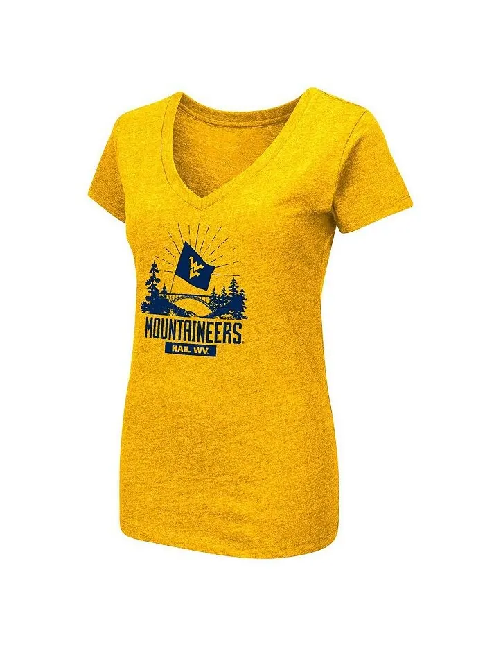 Женская темно-синяя футболка West Virginia Mountaineers Fan с v-образным вырезом Colosseum — изображение 1 из 1, темно-синий