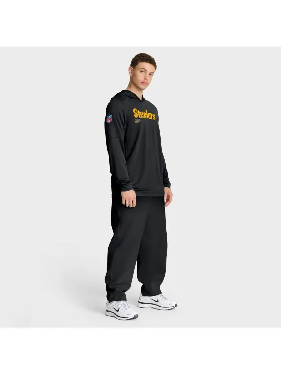 Nike Мужская черная толстовка с длинными рукавами Pittsburgh Steelers Sideline Pure Fury Performance — изображение 3 из 5
