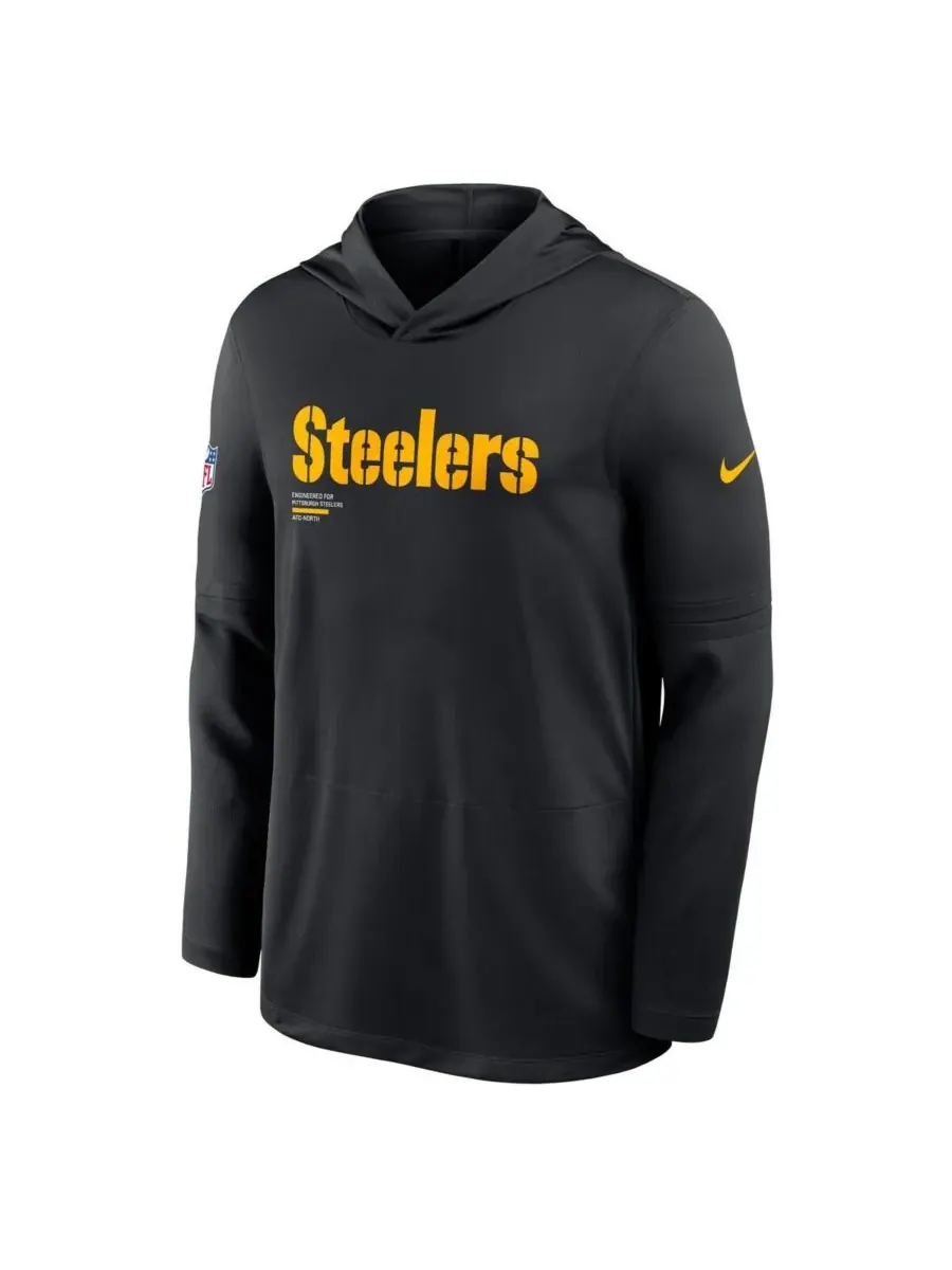 Nike Мужская черная толстовка с длинными рукавами Pittsburgh Steelers Sideline Pure Fury Performance — изображение 4 из 5