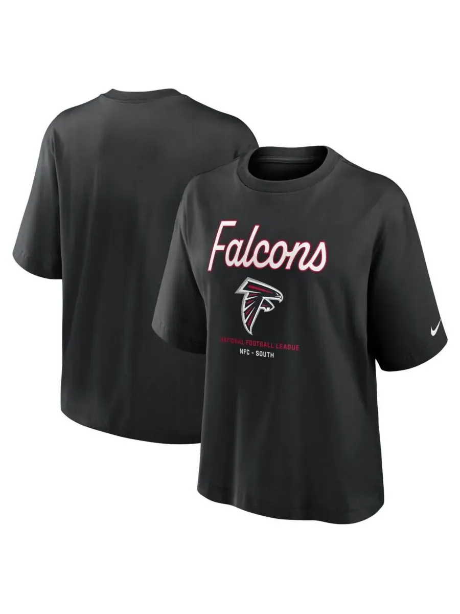 Nike Женская черная футболка Atlanta Falcons Essential Script свободного кроя — изображение 3 из 5, черный