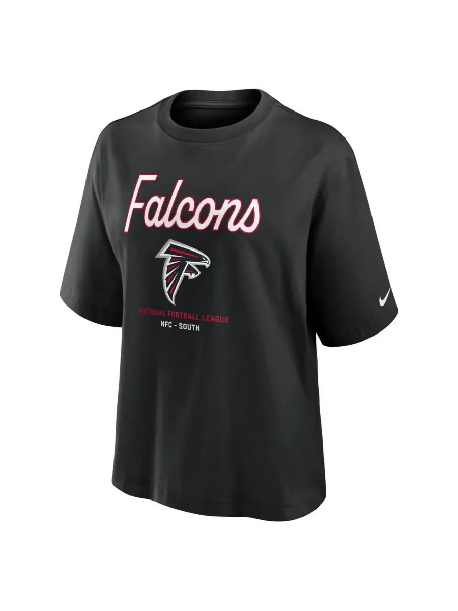 Nike Женская черная футболка Atlanta Falcons Essential Script свободного кроя — изображение 4 из 5, черный