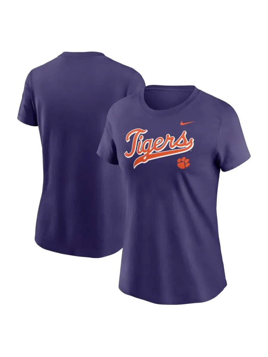 Nike Женская фиолетовая футболка Clemson Tigers с надписью Local Script — изображение 1 из 5, фиолетовый
