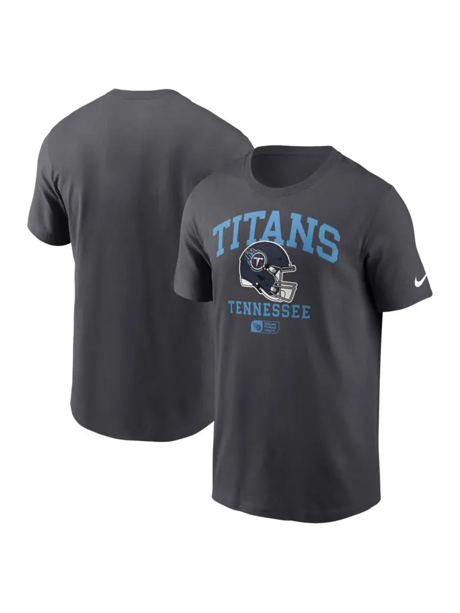 Nike Мужская футболка с изображением шлема команды Tennessee Titans цвета антрацит — изображение 1 из 3, серый