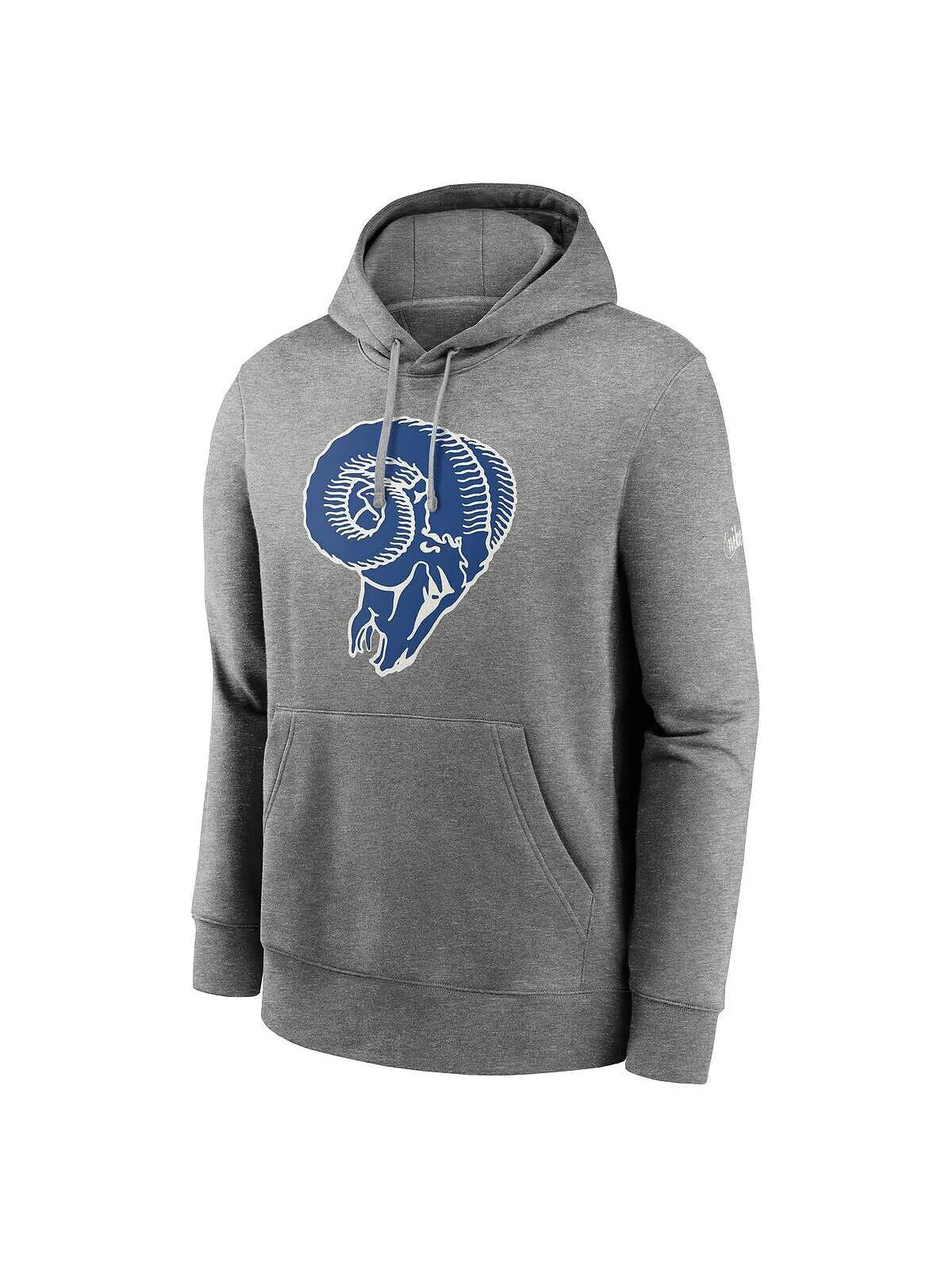 Мужской флисовый пуловер с капюшоном Los Angeles Rams Rewind Club серого цвета с принтом меланхолии — изображение 3 из 3