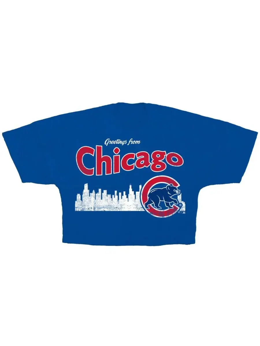 Женская укороченная футболка Royal Chicago Cubs Skyline Fanatics — изображение 2 из 3, королевский