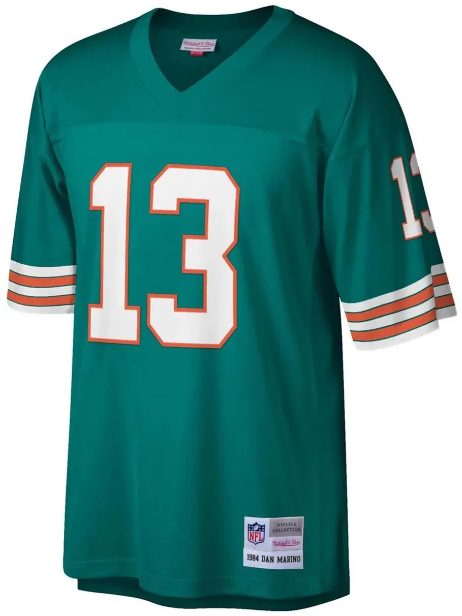 Мужская реплика футболки Miami Dolphins Legacy - Дэн Марино Mitchell & Ness — изображение 2 из 3, голубой