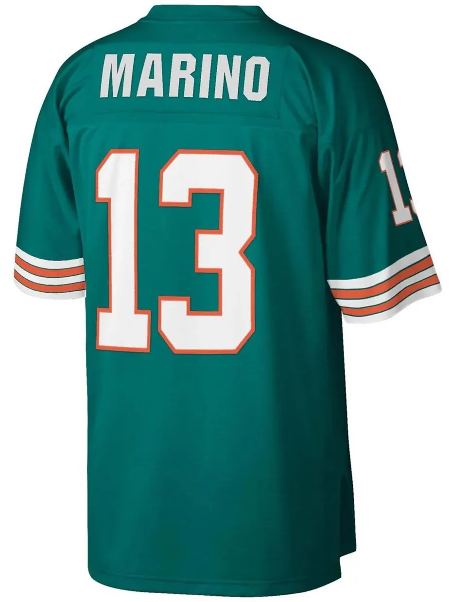 Мужская реплика футболки Miami Dolphins Legacy - Дэн Марино Mitchell & Ness — изображение 3 из 3, голубой
