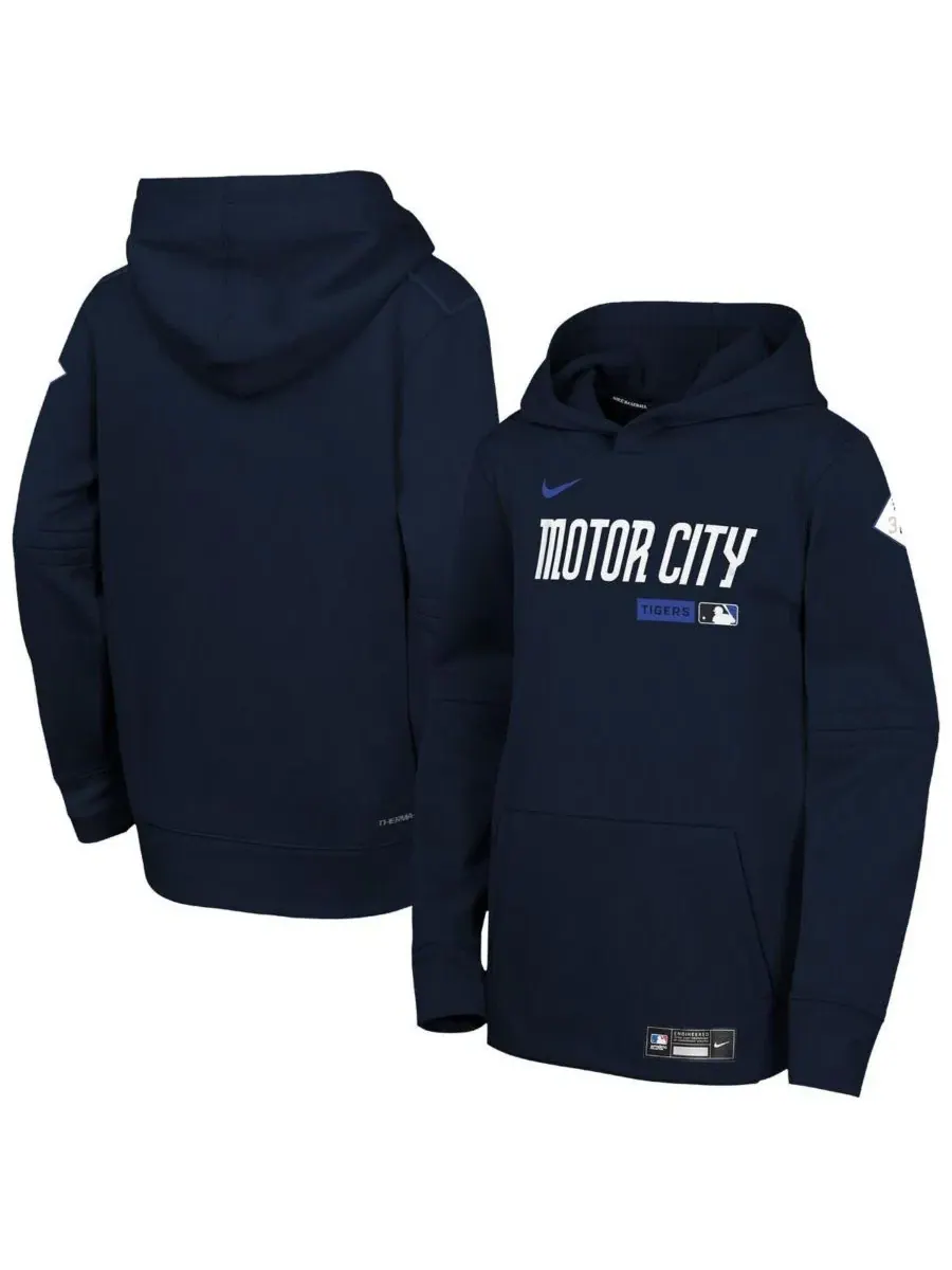 Толстовка Big Boys and Girls Navy Detroit Tigers Authentic Collection City Connect Therma-FIT — изображение 1 из 3