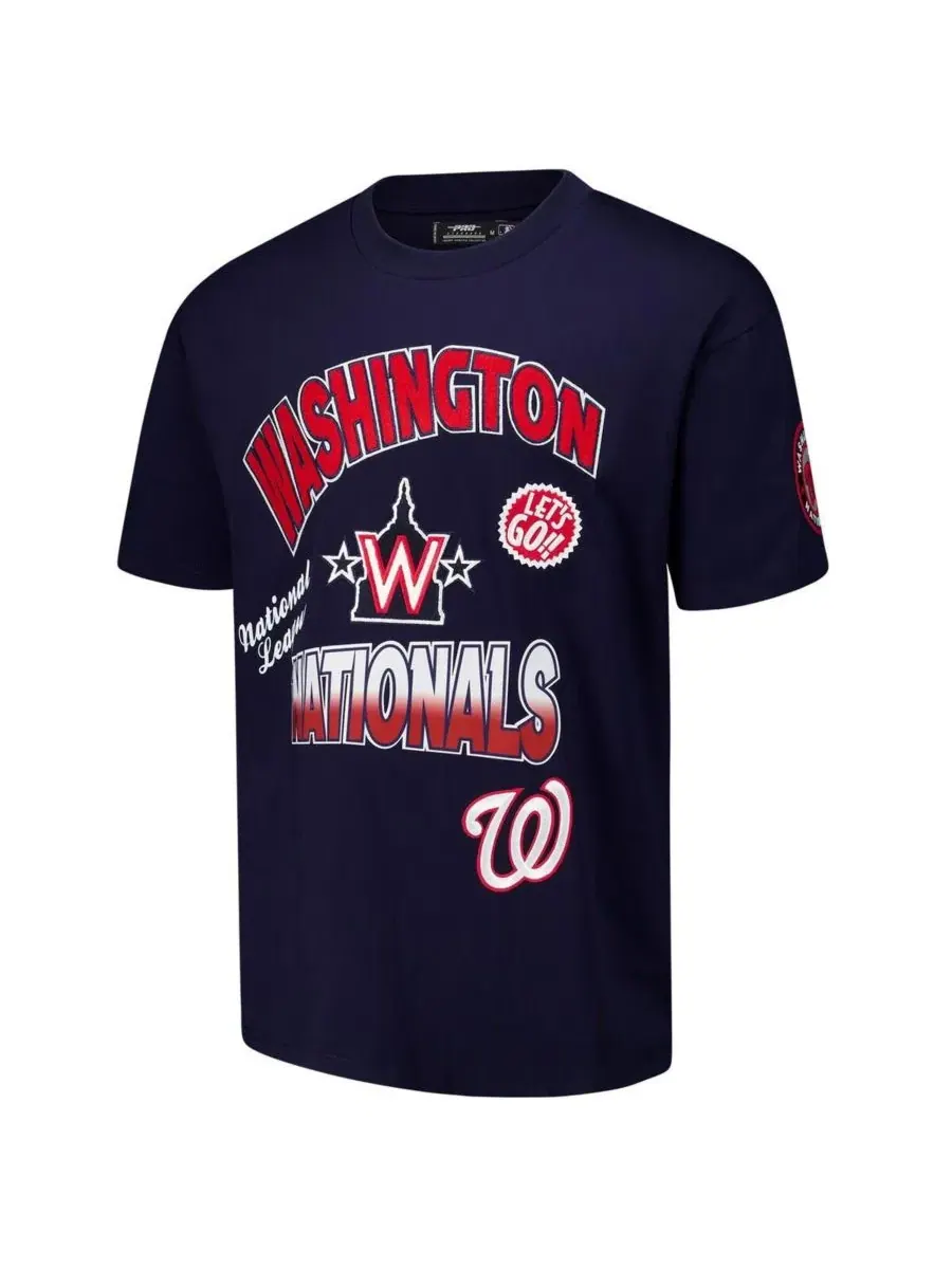 Мужская темно-синяя футболка Washington Nationals Turn It Up с приспущенными плечами Pro Standard — изображение 2 из 3