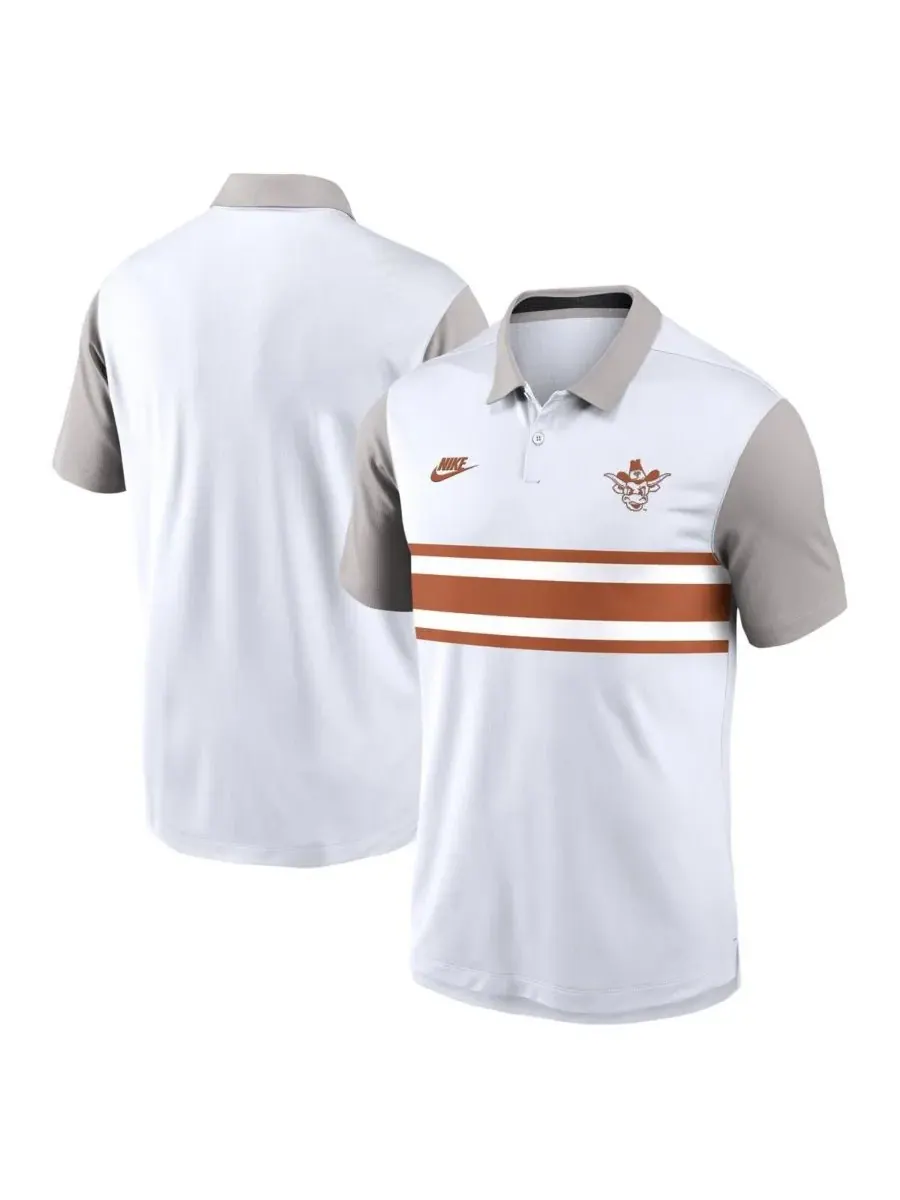 Nike Мужская белая/серая поло-рубашка Texas Longhorns Athletic Prep Legacy Logo Vapor Performance — изображение 1 из 3