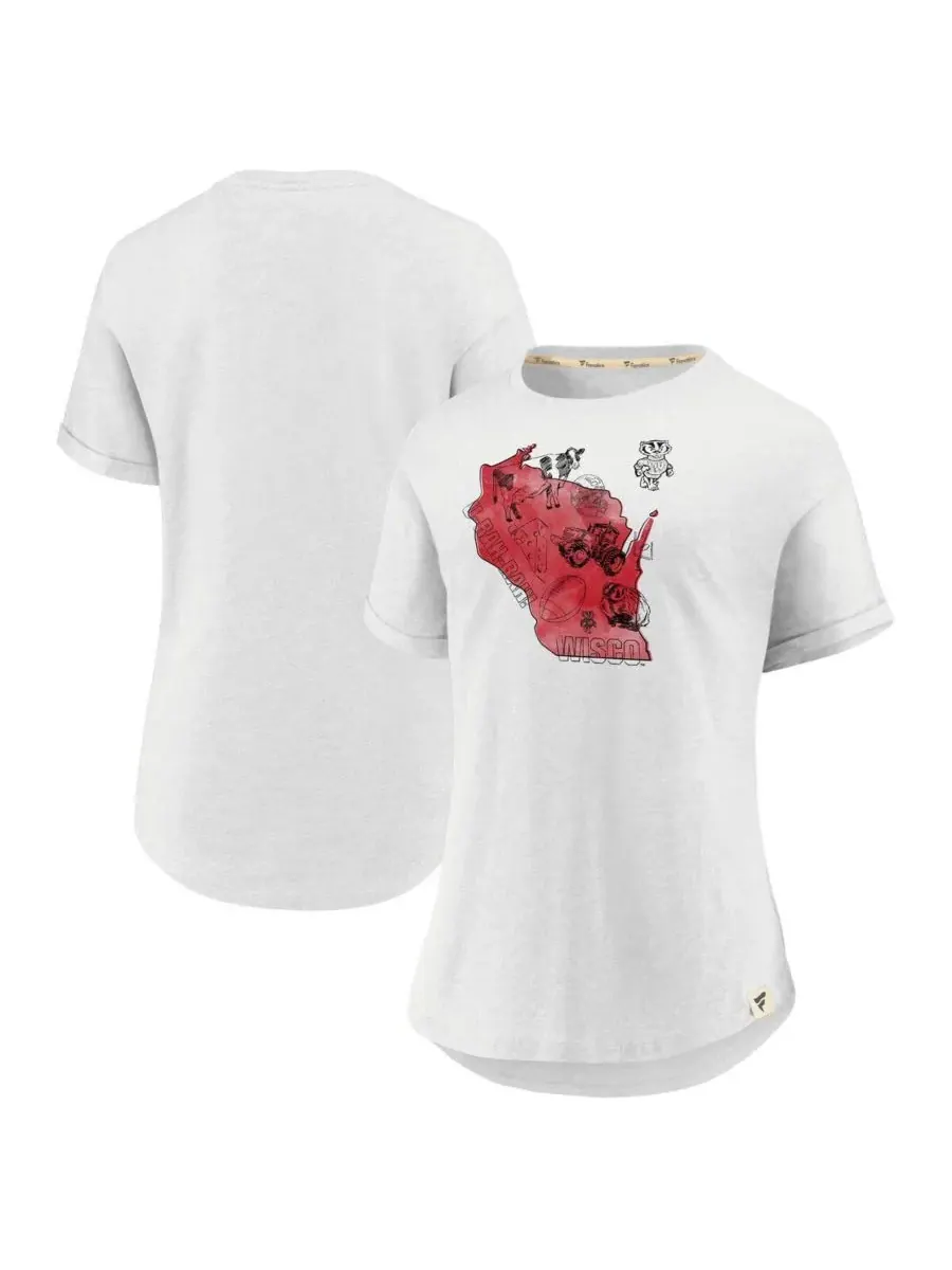 Fanatics Женская белая футболка Wisconsin Badgers True Classics Home State — изображение 1 из 3, белый