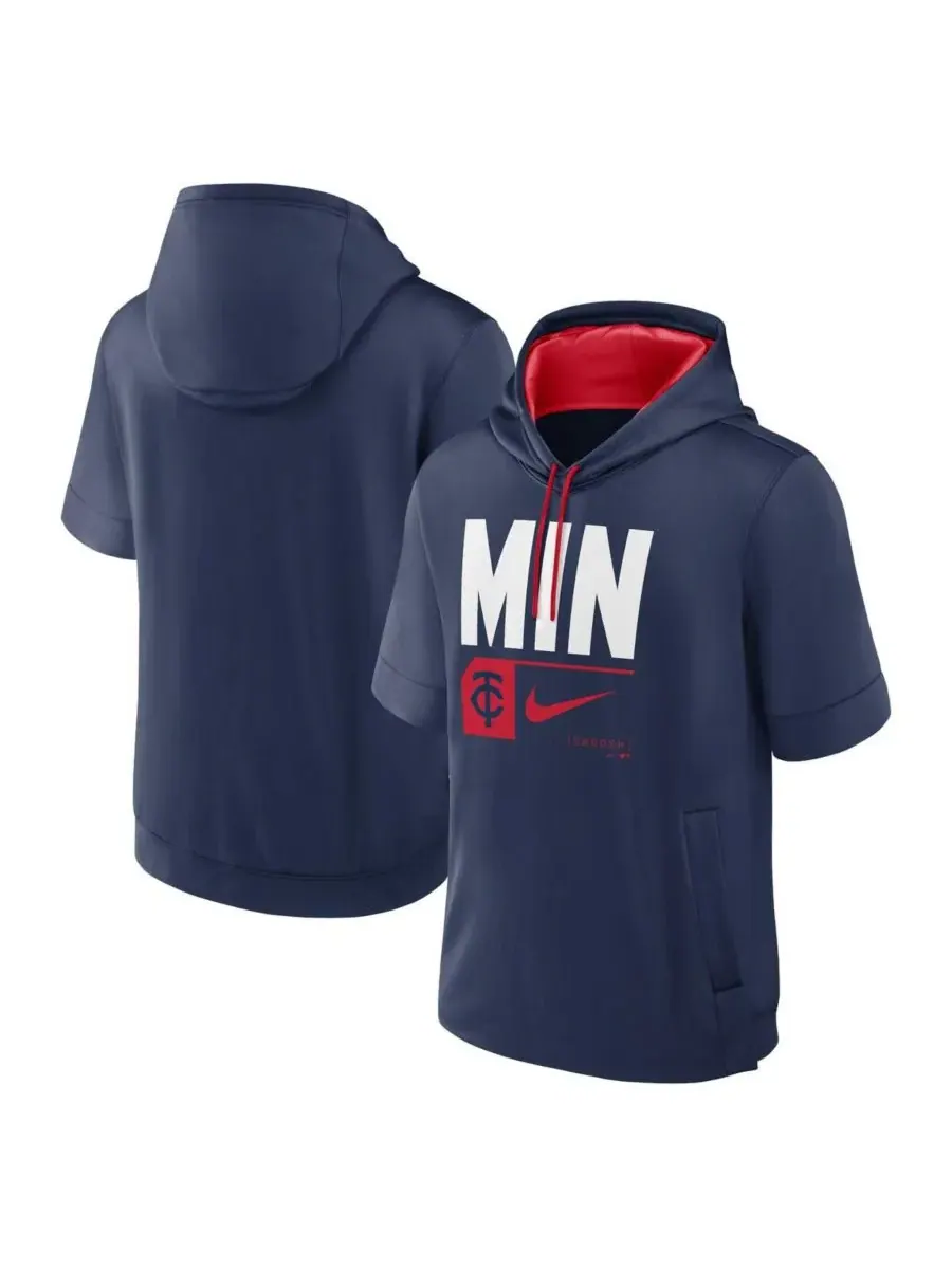 Nike Мужская темно-синяя толстовка с коротким рукавом Minnesota Twins Tri Code Lockup — изображение 1 из 3