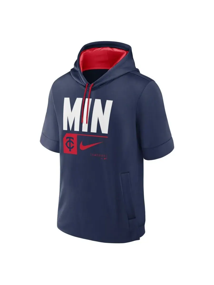 Nike Мужская темно-синяя толстовка с коротким рукавом Minnesota Twins Tri Code Lockup — изображение 2 из 3