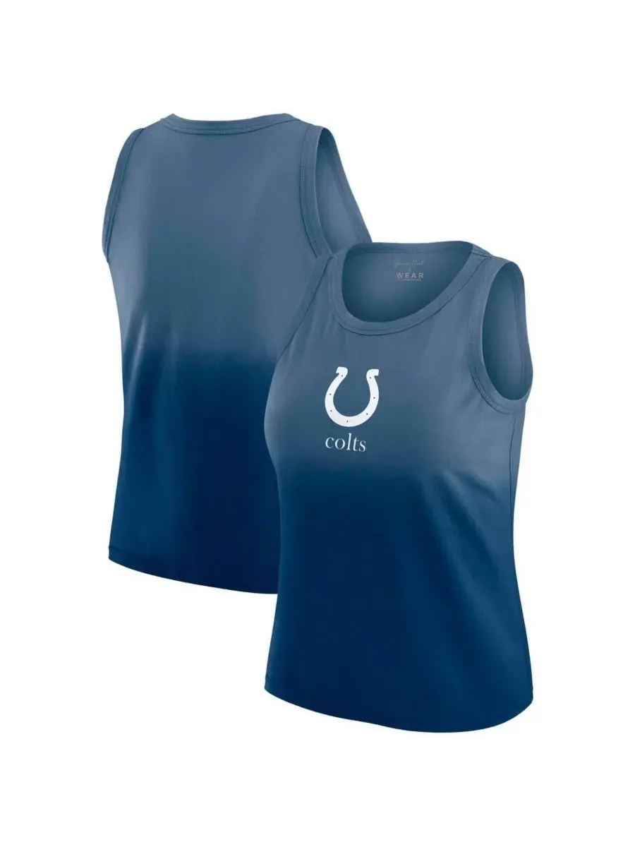 WEAR by Erin Andrews Женская майка Gracie Hunt Heather Navy Indianapolis Colts Ombre Tank Top — изображение 1 из 3