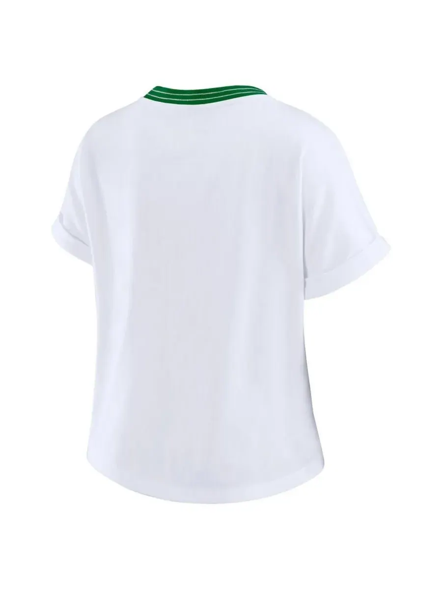 WEAR by Erin Andrews Женская белая укороченная футболка New York Jets с центральной полосой и — изображение 3 из 3, белый