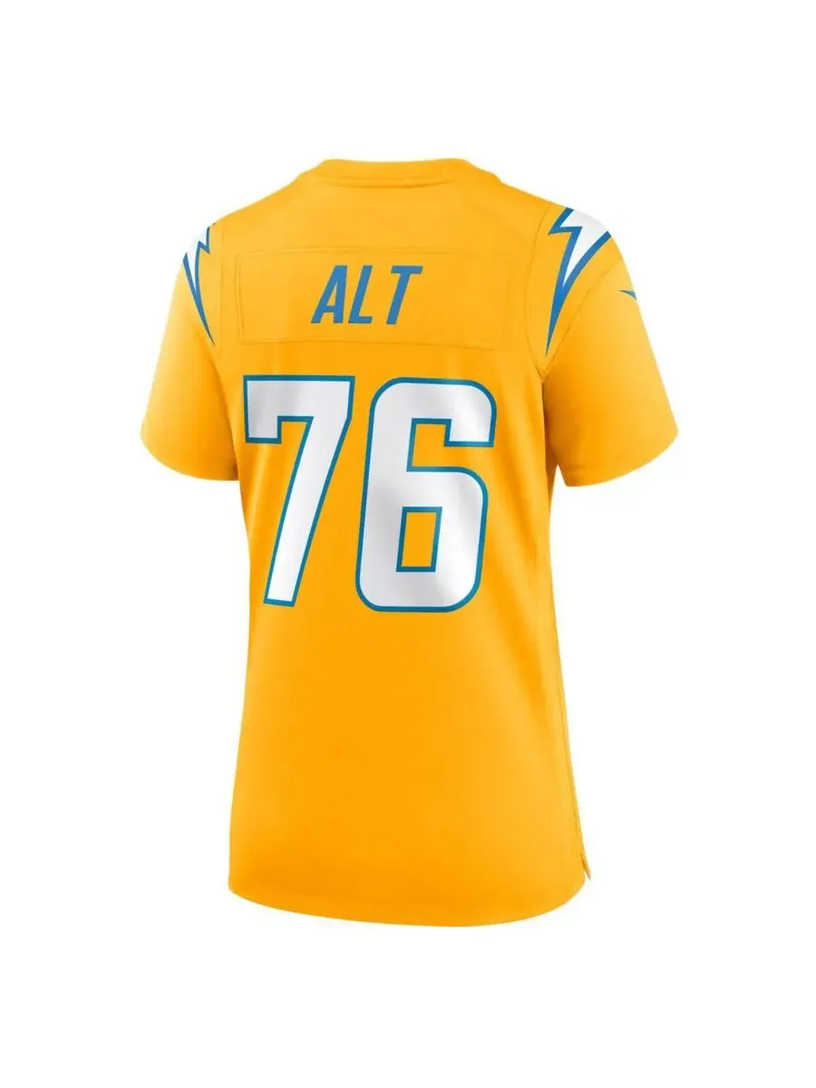 Nike Женская женская футболка Joe Alt Gold Los Angeles Chargers Alternate Charger Power Game Jersey — изображение 3 из 3