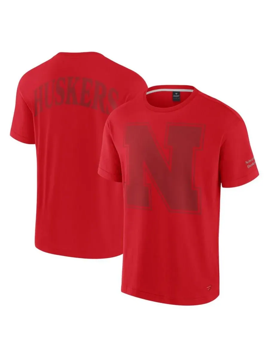 Мужская культовая футболка Scarlet Nebraska Huskers Fanatics — изображение 1 из 3, алый