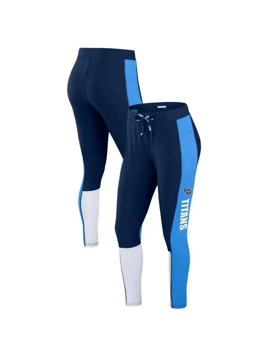 WEAR by Erin Andrews Женские леггинсы Tennessee Titans в сине-голубую расцветку с цветовыми блоками — изображение 1 из 3